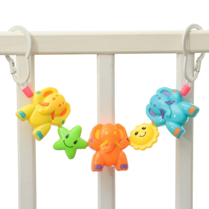 Растяжка на коляску/кроватку «Слоники», 3 игрушки, цвет МИКС, Крошка Я Растяжка на коляску/кроватку «Слоники», 3 игрушки, цвет МИКС, Крошка Я