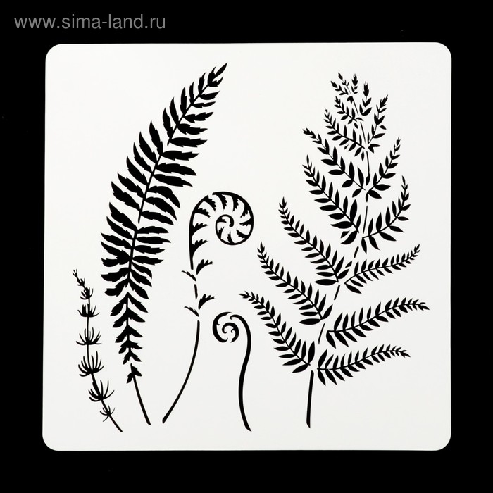 Трафарет пластиковый квадратный Трафарет пластиковый квадратный "Листья" 15х15 см