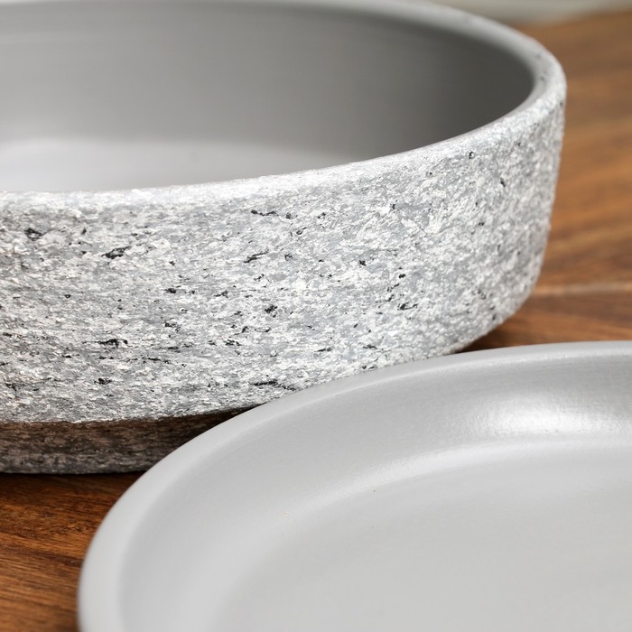 Горшок цветочный Горшок цветочный "Бонсай" для кактусов и суккулентов, серый, 2,6 л