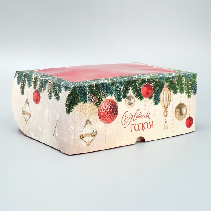 Коробка для капкейков складная с двусторонним нанесением «С Новым годом», 25 х 17 х 10 см, Новый год Коробка для капкейков складная с двусторонним нанесением «С Новым годом», 25 х 17 х 10 см, Новый год