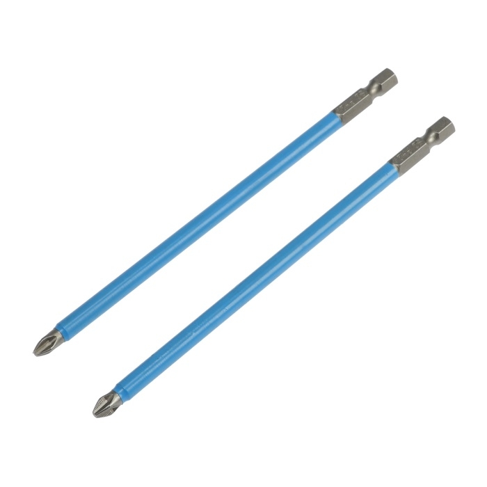 Биты ТУНДРА, намагниченные, сталь CrV, PH2 х 150 мм, 2 шт. Биты ТУНДРА, намагниченные, сталь CrV, PH2 х 150 мм, 2 шт.