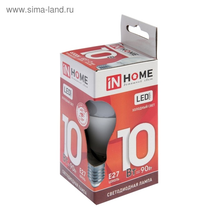 Лампа светодиодная IN HOME LED-A60-VC, Е27, 10 Вт, 230 В, 6500 К, 950 Лм Лампа светодиодная IN HOME LED-A60-VC, Е27, 10 Вт, 230 В, 6500 К, 950 Лм