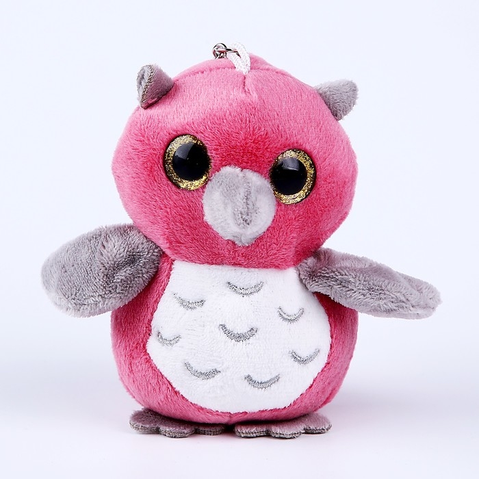 Мягкая игрушка &laquo;Сова с серым клювиком&raquo;, на брелоке, 10 см, цвета МИКС