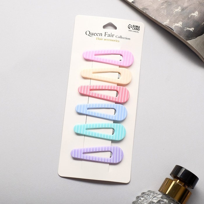 Невидимка для волос  Невидимка для волос "Беатрис" (набор 6 шт) полосы, 5 см