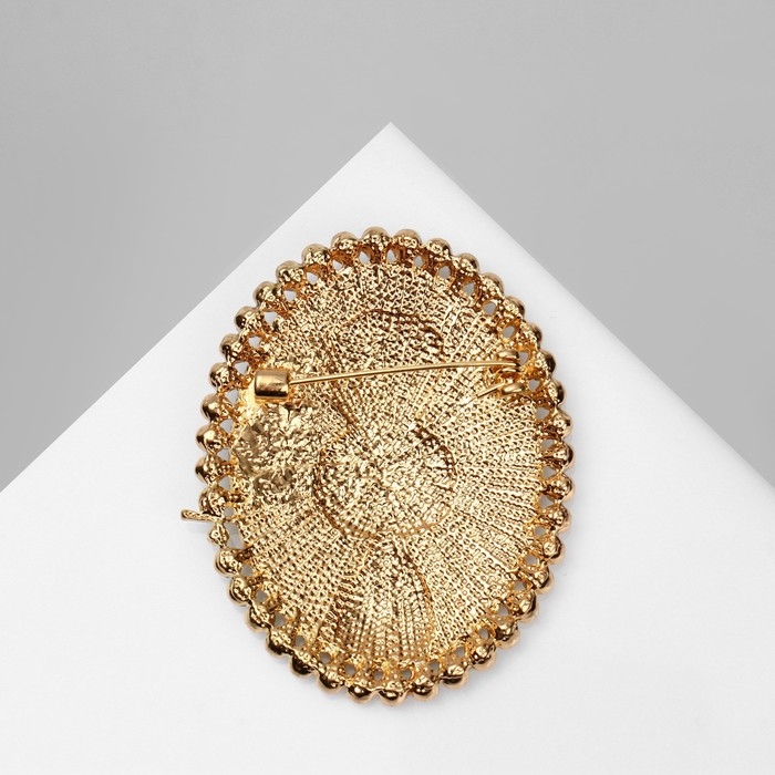 Брошь «Девушка» в зеркале, цвет чёрно-белый в золоте Брошь «Девушка» в зеркале, цвет чёрно-белый в золоте