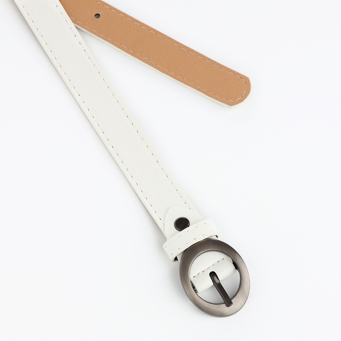 Ремень женский, ширина 2 см, пряжка металл, цвет белый