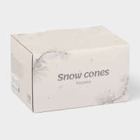 Новогодняя кружка для чая Доляна Snow cones, 370 мл, 14,5×10,8×7,2 см, керамика, цвет белый