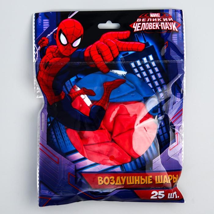 Шар латексный 12" &laquo;POW&raquo;, 25 шт., Человек-паук