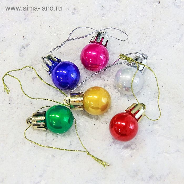 Набор шаров пластик d-1,7 см, 24 шт Набор шаров пластик d-1,7 см, 24 шт "Глянец" микс