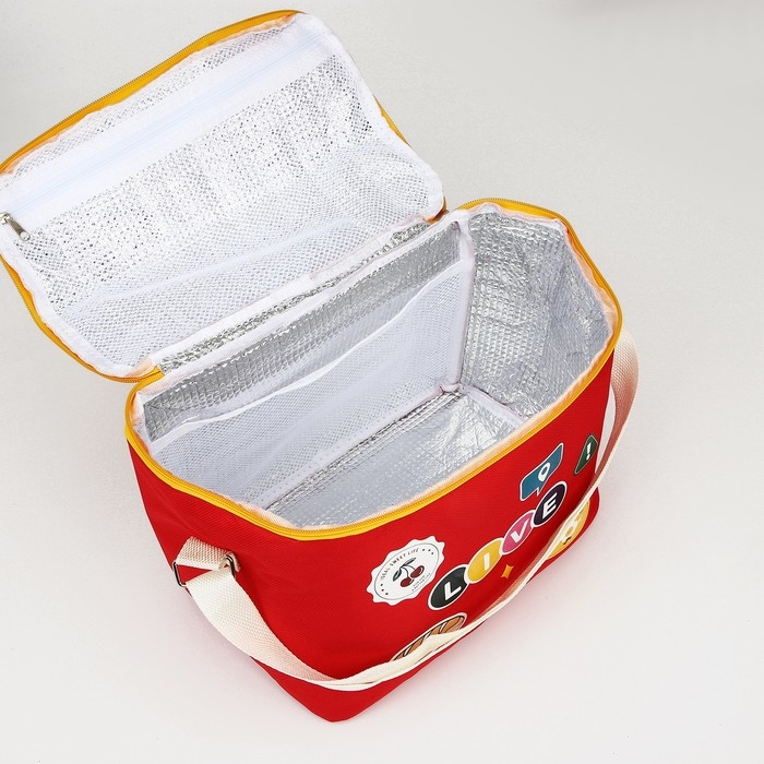 Термосумка на молнии, 10 л, цвет жёлтый/красный Термосумка на молнии, 10 л, цвет жёлтый/красный