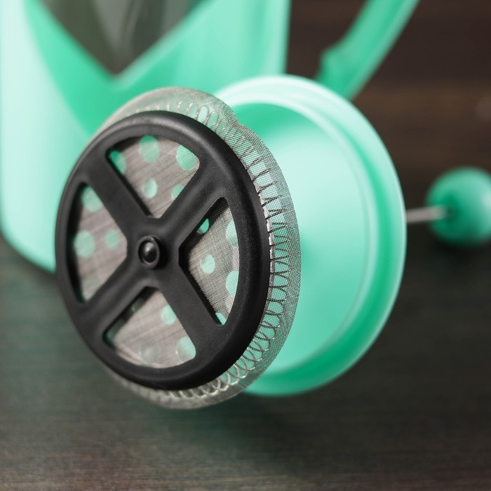 Чайник заварочный френч - пресс Доляна «Комплимент», 600 мл, стекло, цвет бирюзовый Чайник заварочный френч - пресс Доляна «Комплимент», 600 мл, стекло, цвет бирюзовый