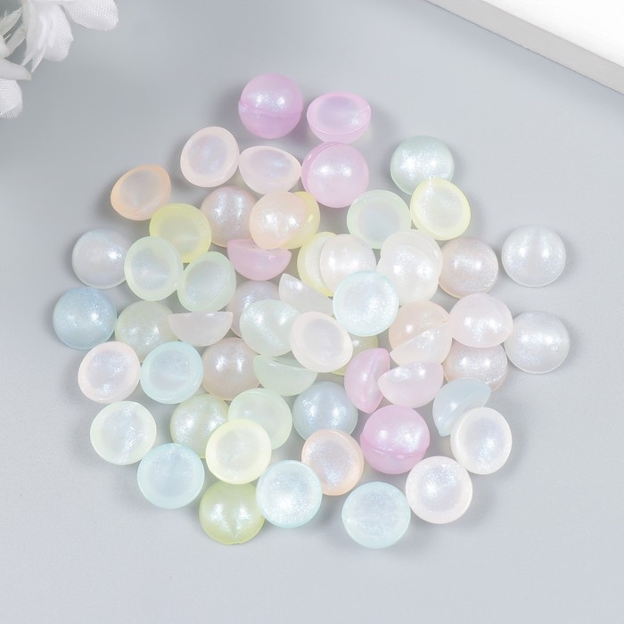 Декор для творчества пластик Декор для творчества пластик "Половинки бусин. Мыльный пузырь" набор 20 гр 0,5х1х1 см