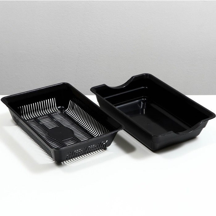 Туалет глубокий с сеткой 36 х 25 х 9 см, чёрный Туалет глубокий с сеткой 36 х 25 х 9 см, чёрный