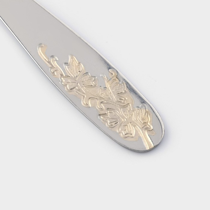 Ложки столовые из нержавеющей стали Доляна «Букет», длина 20,5 см, 6 шт, цвет серебряный Ложки столовые из нержавеющей стали Доляна «Букет», длина 20,5 см, 6 шт, цвет серебряный