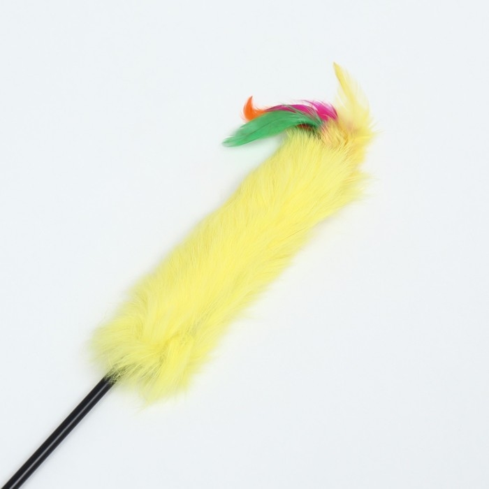 Дразнилка меховая  Дразнилка меховая "Камыш", жёлтая