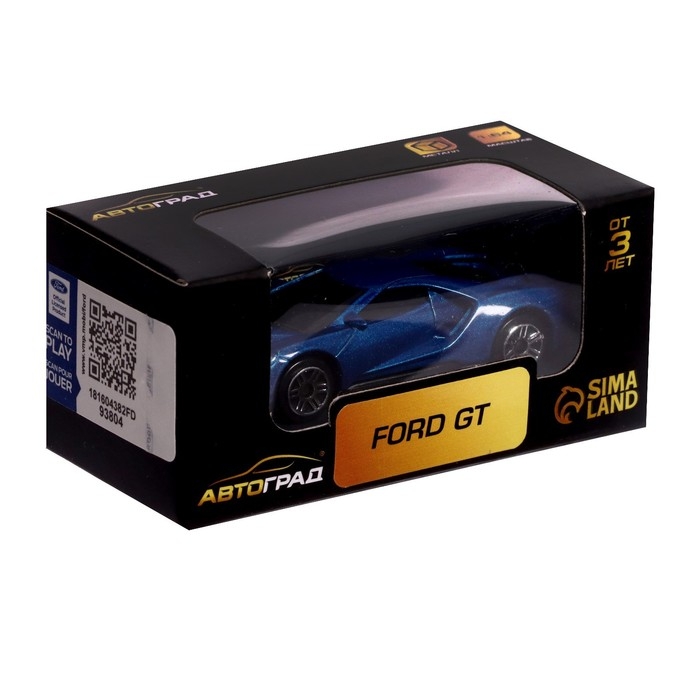 Машина металлическая FORD GT, 1:64, цвет синий Машина металлическая FORD GT, 1:64, цвет синий