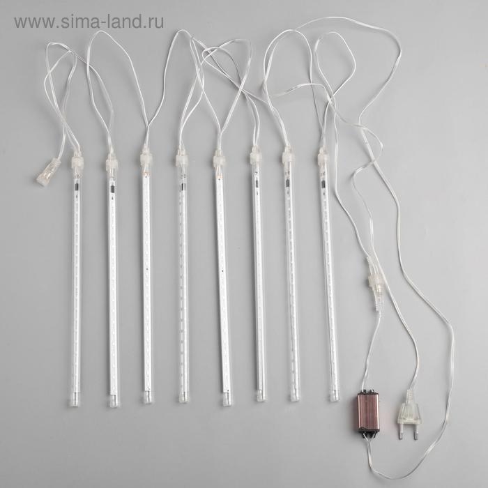 Гирлянда «Сосульки» 2.5 × 0.3 м, IP65, прозрачная нить, 192 LED, свечение синее с эффектом стекания, 12 В