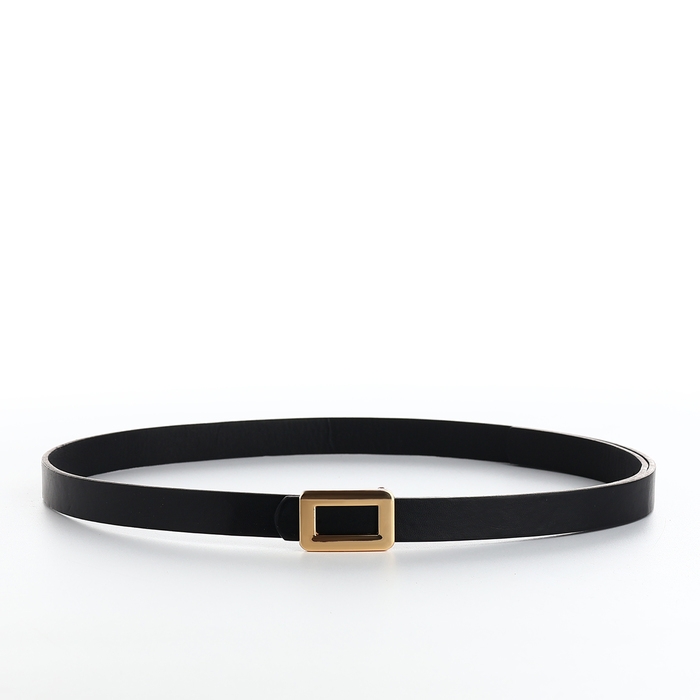 Ремень женский, ширина 1,6 см, пряжка металл, цвет чёрный