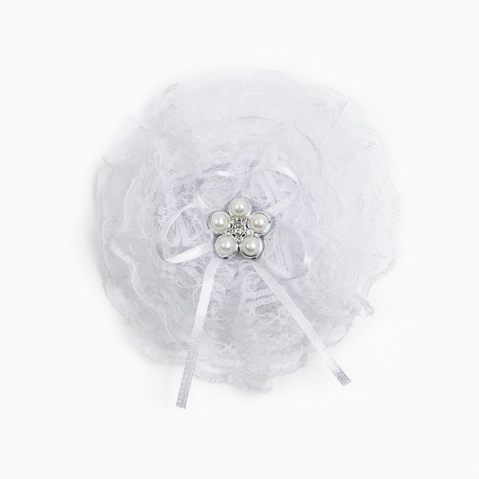 Выпускной. Бант для волос на резинке, белый, 10.5 см, Минни Маус