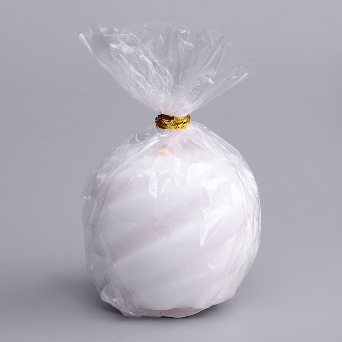 Свеча фигурная  Свеча фигурная "Шар спиральный", 5,5х5,5 см, белая