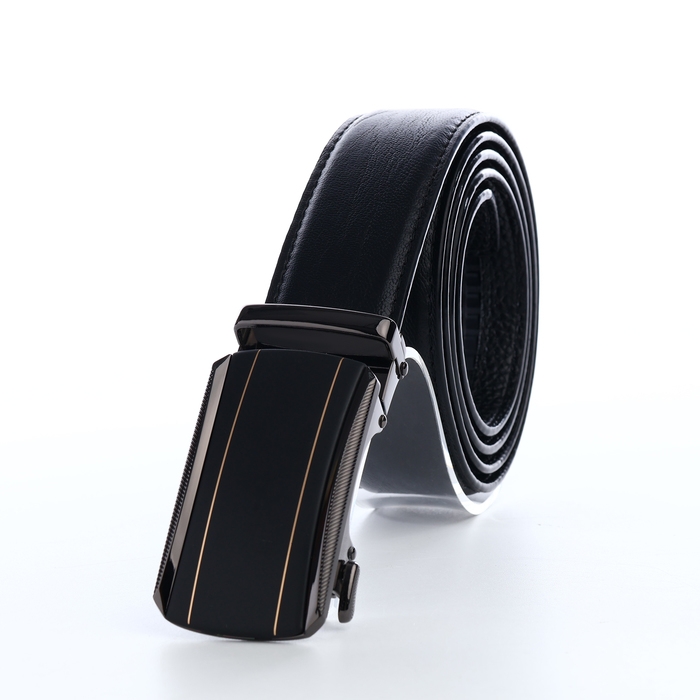 Ремень мужской, ширина 3,6 см, пряжка автомат, цвет чёрный Ремень мужской, ширина 3,6 см, пряжка автомат, цвет чёрный