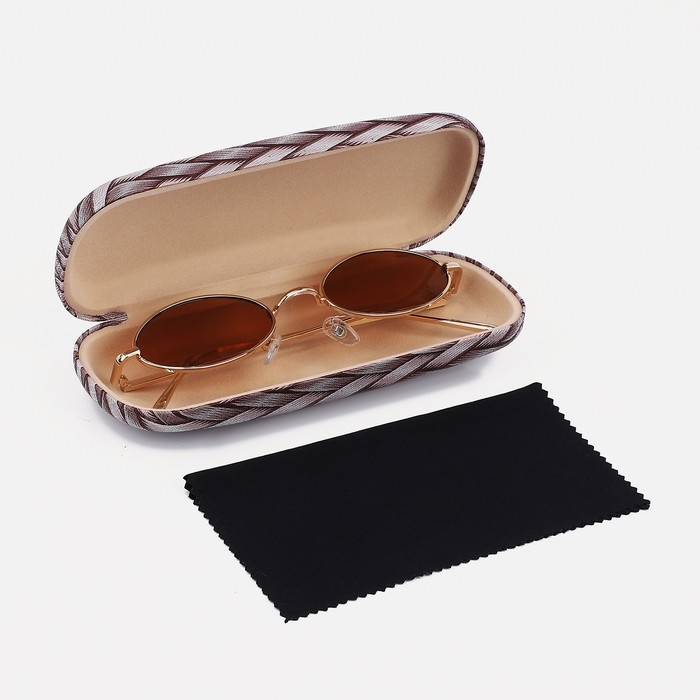 Футляр для очков на хлопушке, длина 16 см, цвет коричневый Футляр для очков на хлопушке, длина 16 см, цвет коричневый