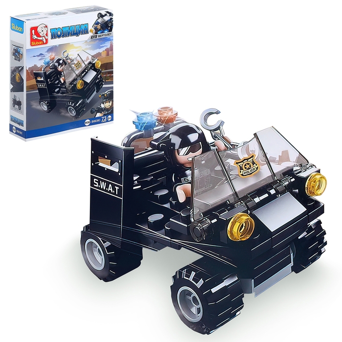 Конструктор «Полицейский транспорт», 4 вида, цвет МИКС Конструктор «Полицейский транспорт», 4 вида, цвет МИКС