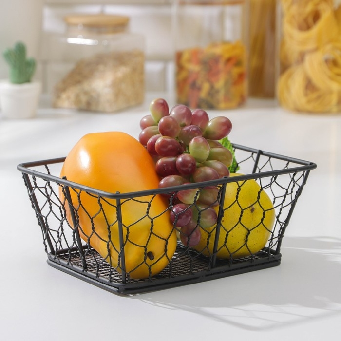 Фруктовница Доляна «Лола», 20×15×8 см, цвет чёрный Фруктовница Доляна «Лола», 20×15×8 см, цвет чёрный