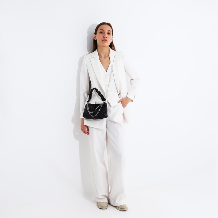 Сумка-багет на молнии, цвет чёрный Сумка-багет на молнии, цвет чёрный