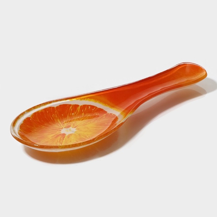 Подставка стеклянная под ложку Доляна «Сочный апельсин», 23,5×8,3×1,5 см Подставка стеклянная под ложку Доляна «Сочный апельсин», 23,5×8,3×1,5 см