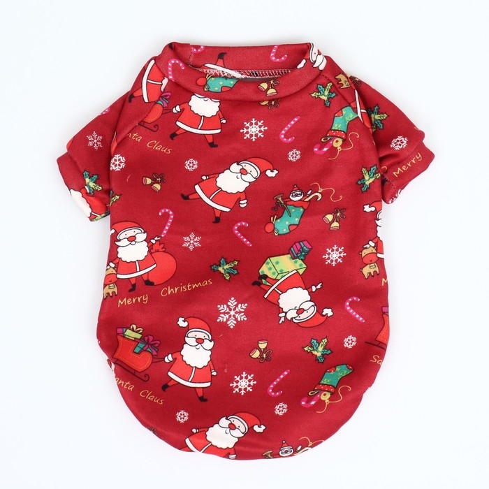 Новый год. Кофта новогодняя для животных  Новый год. Кофта новогодняя для животных "Подарки", размер L, красный (ДС 35, ОГ 45 см)