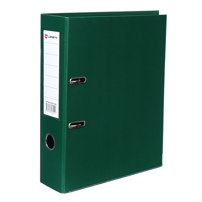 Папка-регистратор А4, 75 мм, Lamark, ПВХ, двухстороннее покрытие, металлическая окантовка, карман на корешок, собранная, зеленый/зеленый Папка-регистратор А4, 75 мм, Lamark, ПВХ, двухстороннее покрытие, металлическая окантовка, карман на корешок, собранная, зеленый/зеленый