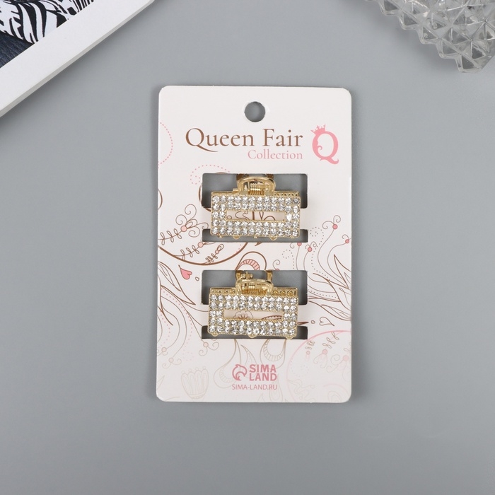 Краб для волос Краб для волос "Флоранс" (набор 2 шт) 2,5 см, золото