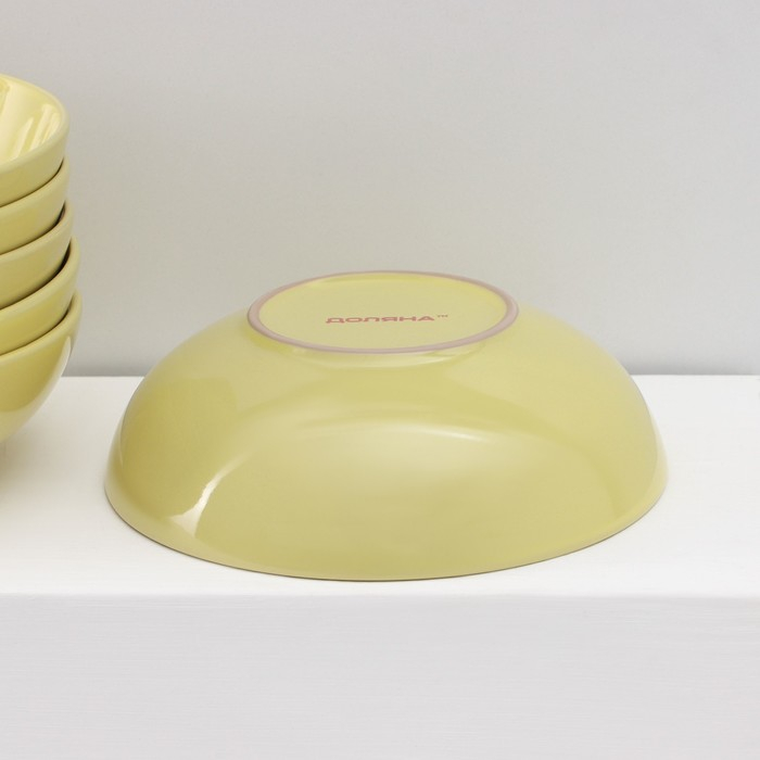 Набор тарелок керамических Доляна «Пастель»,18 предметов: 6 тарелок d=19 см, 6 тарелок d=27 см, 6 мисок d=19 см, цвет жёлтый Набор тарелок керамических Доляна «Пастель»,18 предметов: 6 тарелок d=19 см, 6 тарелок d=27 см, 6 мисок d=19 см, цвет жёлтый