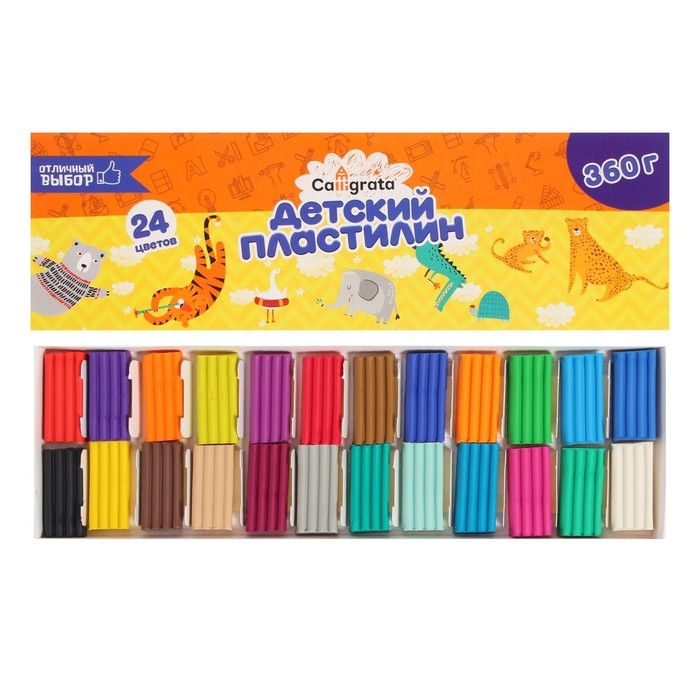 Пластилин Calligrata, 24 цвета, 360 г Пластилин Calligrata, 24 цвета, 360 г