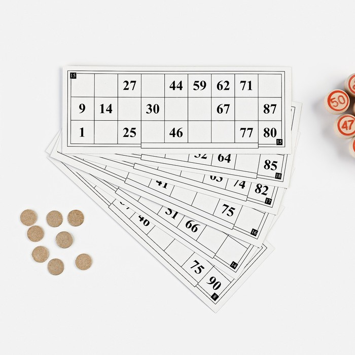 Русское лото, деревянное, настольная игра, с бочонками Русское лото, деревянное, настольная игра, с бочонками