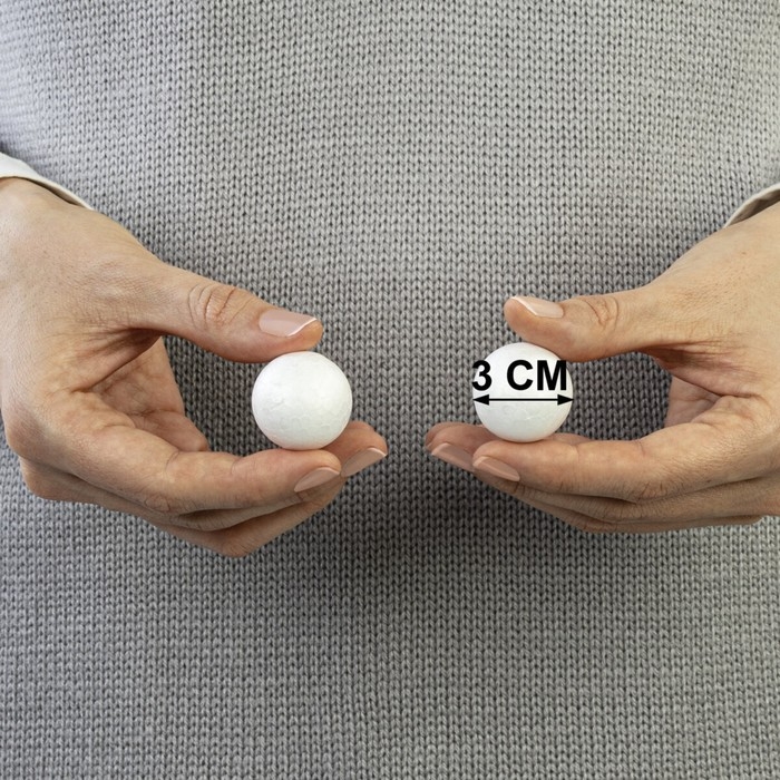 Пенопластовые заготовки для творчества Пенопластовые заготовки для творчества "Шарики" 3 см набор 10 шт