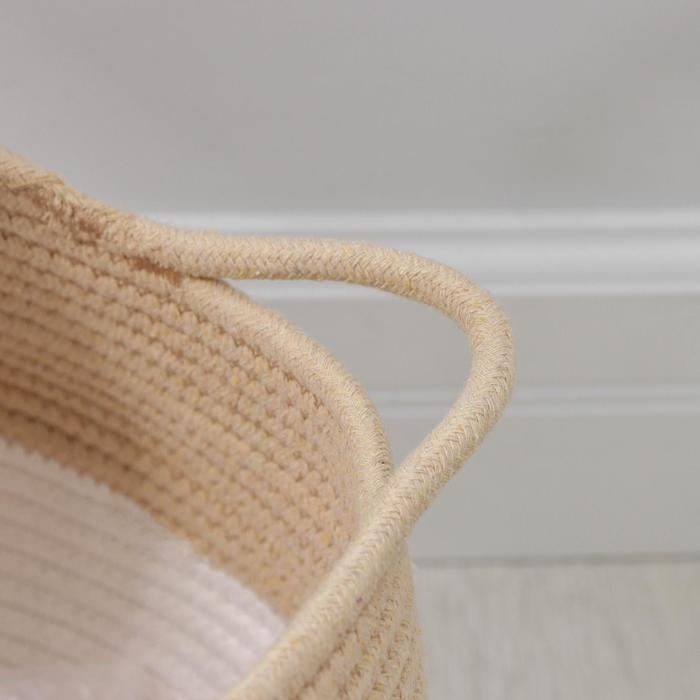 Корзина для хранения плетёная с ручками ручной работы Доляна &laquo;Вори&raquo;, 39&times;29&times;23 см, цвет белый