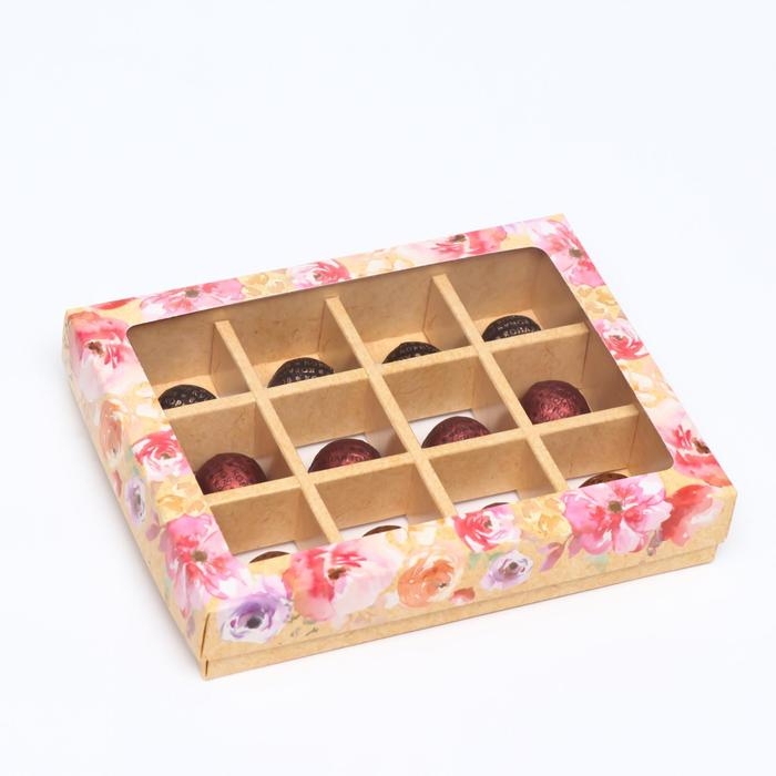 Коробка для конфет, 12 шт,  Коробка для конфет, 12 шт, "Все будет хорошо", 19 х 15 х 3,6 см