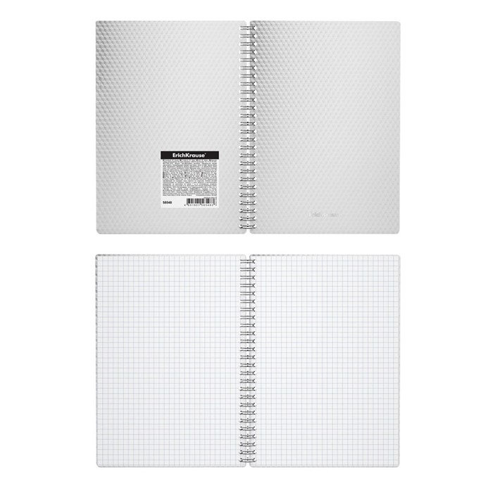 Тетрадь на спирали, 80 листов в клетку, ErichKrause Total White, пластиковая обложка, блок офсет 100% белизна, белая Тетрадь на спирали, 80 листов в клетку, ErichKrause Total White, пластиковая обложка, блок офсет 100% белизна, белая