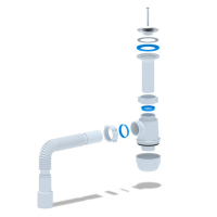Сифон для мойки "АНИ Пласт" Грот A0515, 1 1/2" х 40 мм, с гофрированной трубой 40 x 40/50 мм