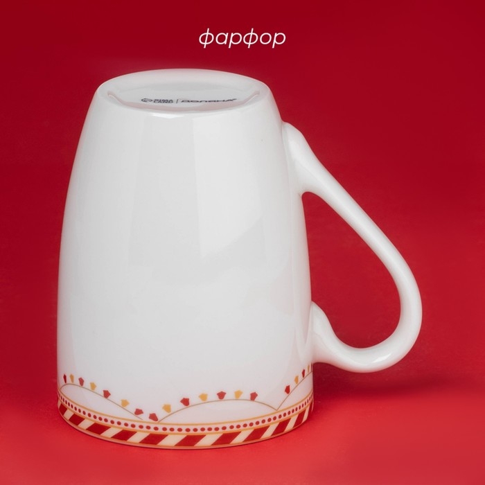 Новогодняя кружка для чая Доляна «Парк аттракционов», 330 мл, фарфор, цвет белый Новогодняя кружка для чая Доляна «Парк аттракционов», 330 мл, фарфор, цвет белый