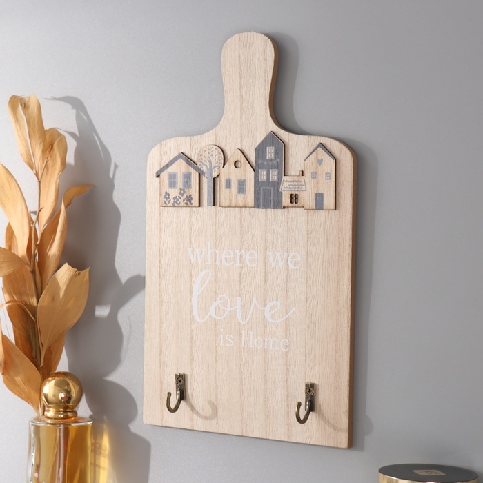 Крючки декоративные дерево Крючки декоративные дерево "Домики" 3х16х27 см