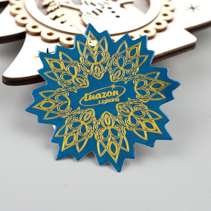 Ёлочная игрушка «Ёлочка со снеговиком», от батареек, свечение тёплое белое Ёлочная игрушка «Ёлочка со снеговиком», от батареек, свечение тёплое белое