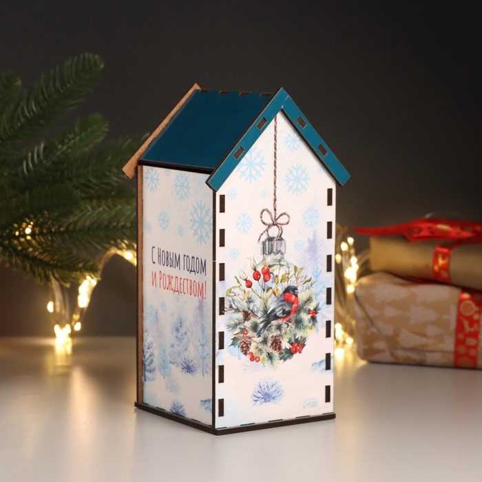 Новогодний чайный домик  Новогодний чайный домик "Пусть будет всё" 20х10,5х9,5 см
