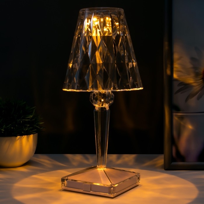 Настольная лампа 16862/1PR LED 0.8Вт 4000К USB АКБ прозрачный 12х12х26 см RISALUX Настольная лампа 16862/1PR LED 0.8Вт 4000К USB АКБ прозрачный 12х12х26 см RISALUX