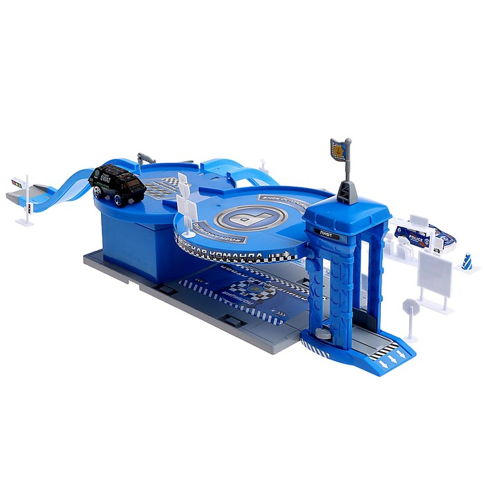 Парковка «Полицейский участок», с 2 металлическими машинами Парковка «Полицейский участок», с 2 металлическими машинами