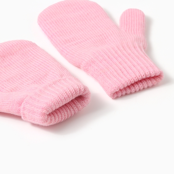 Варежки двойные детские, цвет розовый, р-р 14 Варежки двойные детские, цвет розовый, р-р 14