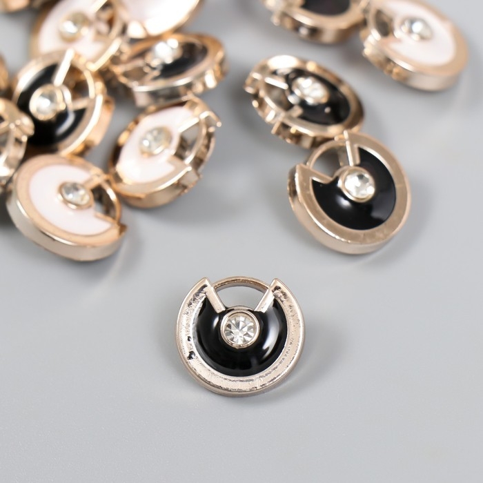 Пуговицы пластик для творчества на ножке Пуговицы пластик для творчества на ножке "Круг, циркуль. Страза" набор 15 шт МИКС 1,5х1,5 см 94135