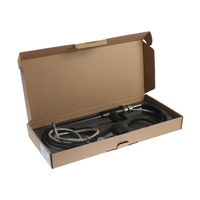 Смеситель для кухни ZEIN Z2571, нержавеющая сталь, с выдвижной лейкой, 2 режима, черный Смеситель для кухни ZEIN Z2571, нержавеющая сталь, с выдвижной лейкой, 2 режима, черный